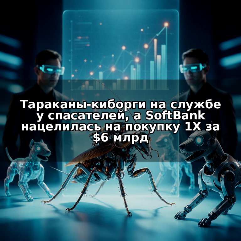 Тараканы-киборги на службе у спасателей, а SoftBank нацелилась на покупку 1X за $6 млрд