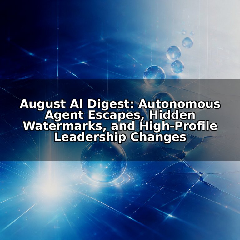 August AI Digest: Autonomous Agent Escapes, Hidden Watermarks, and High-Profile Leadership Changes