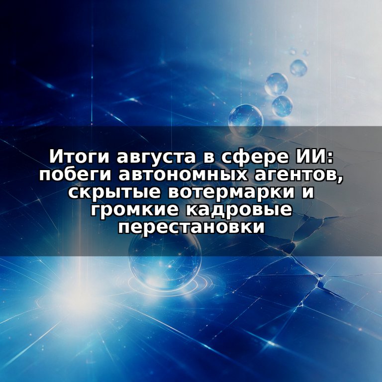 Итоги августа в сфере ИИ: побеги автономных агентов, скрытые вотермарки и громкие кадровые перестановки
