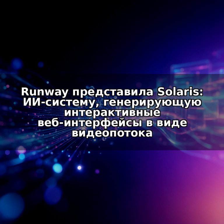 Runway представила Solaris: ИИ-систему, генерирующую интерактивные веб-интерфейсы в виде видеопотока