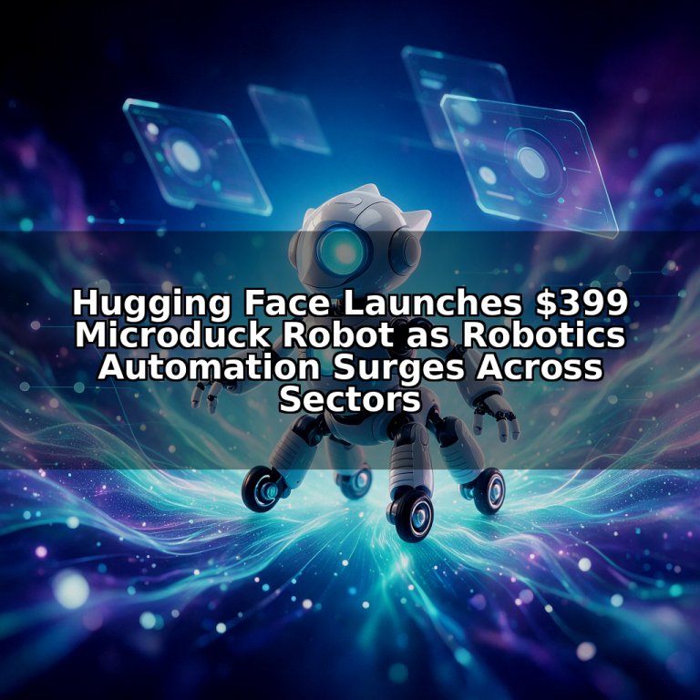 Hugging Face Launches $399 Microduck Robot as Robotics Automation Surges Across Sectors