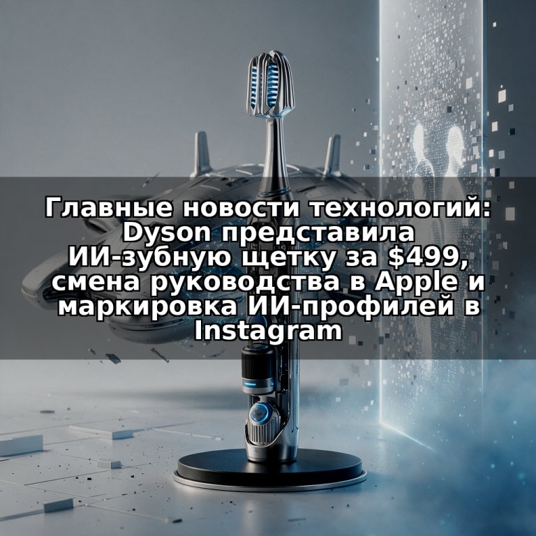 Главные новости технологий: Dyson представила ИИ-зубную щетку за $499, смена руководства в Apple и маркировка ИИ-профилей в Instagram