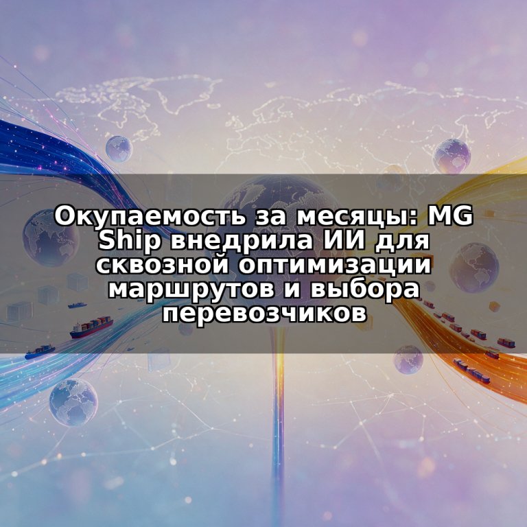 Окупаемость за месяцы: MG Ship внедрила ИИ для сквозной оптимизации маршрутов и выбора перевозчиков