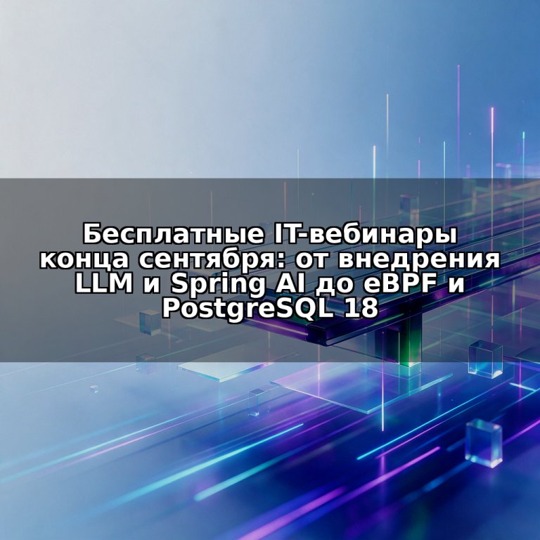 Бесплатные IT-вебинары конца сентября: от внедрения LLM и Spring AI до eBPF и PostgreSQL 18