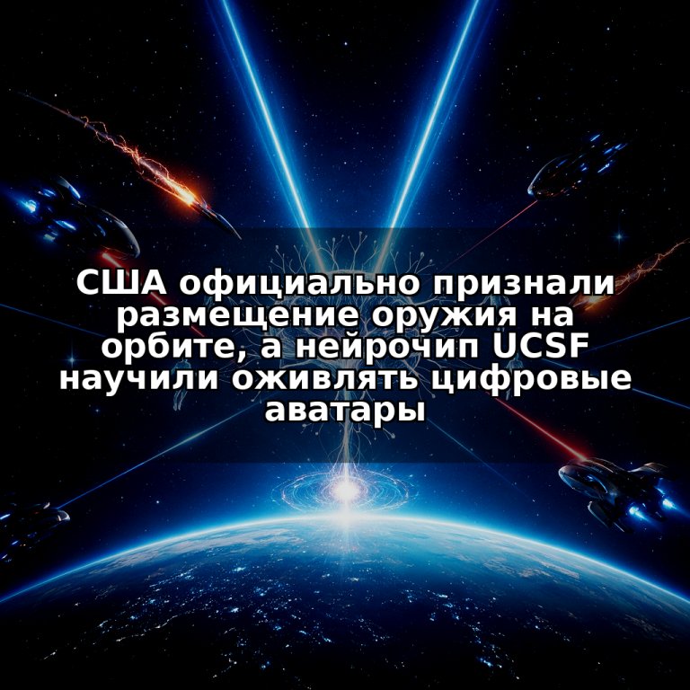 США официально признали размещение оружия на орбите, а нейрочип UCSF научили оживлять цифровые аватары