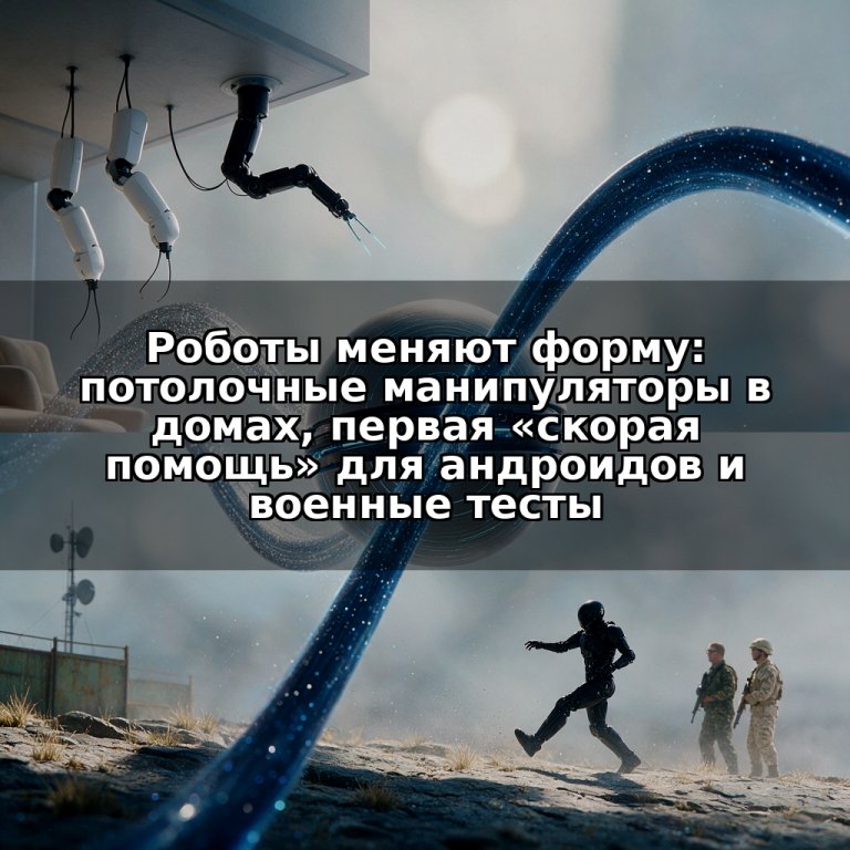 Роботы меняют форму: потолочные манипуляторы в домах, первая «скорая помощь» для андроидов и военные тесты