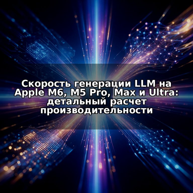 Скорость генерации LLM на Apple M6, M5 Pro, Max и Ultra: детальный расчет производительности