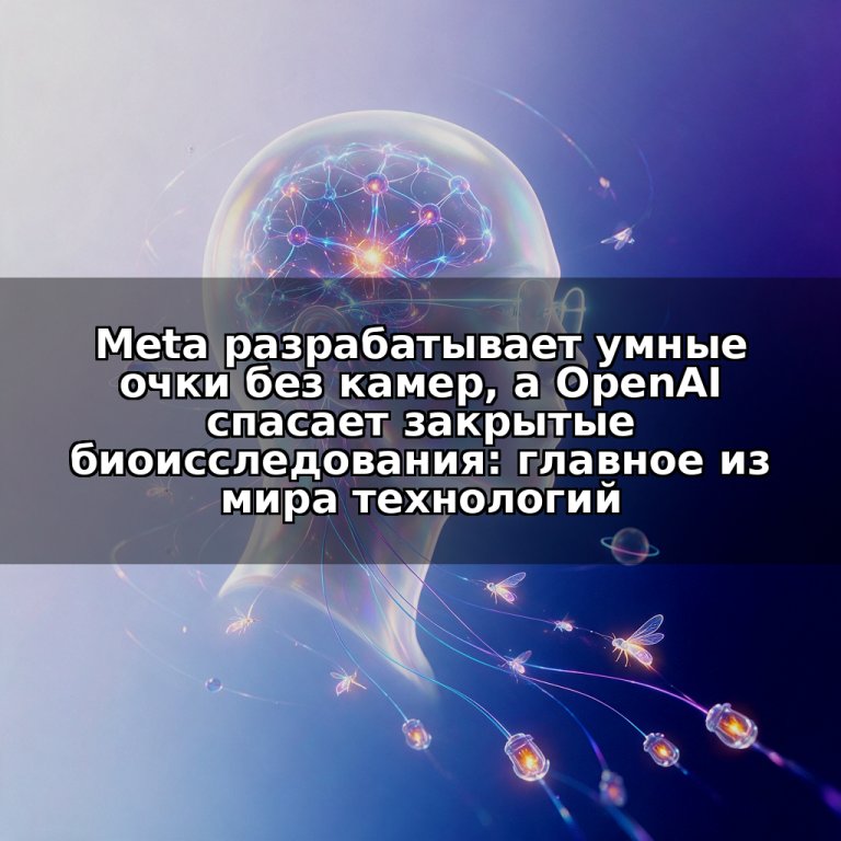 Meta разрабатывает умные очки без камер, а OpenAI спасает закрытые биоисследования: главное из мира технологий