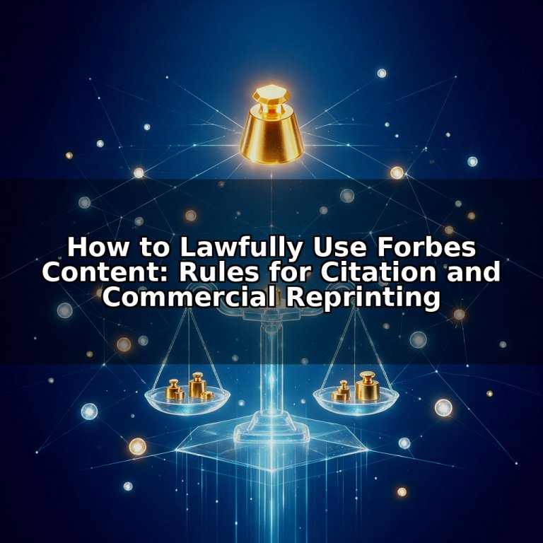 How to Lawfully Use Forbes Content: Rules for Citation and Commercial Reprinting