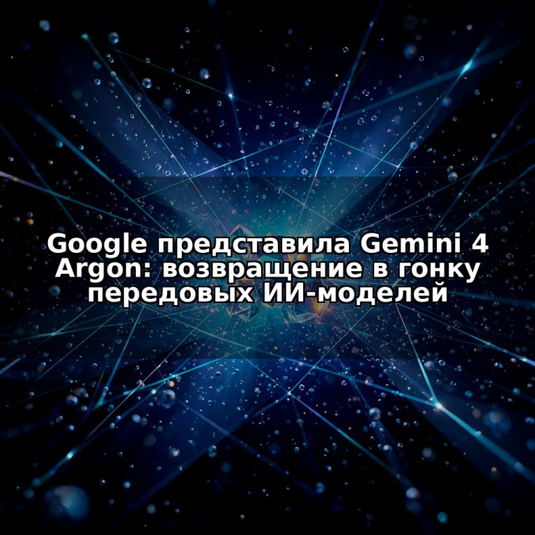 Google представила Gemini 4 Argon: возвращение в гонку передовых ИИ-моделей