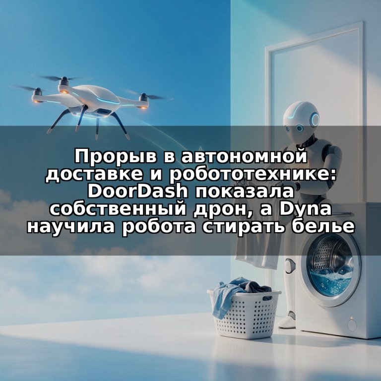 Прорыв в автономной доставке и робототехнике: DoorDash показала собственный дрон, а Dyna научила робота стирать белье