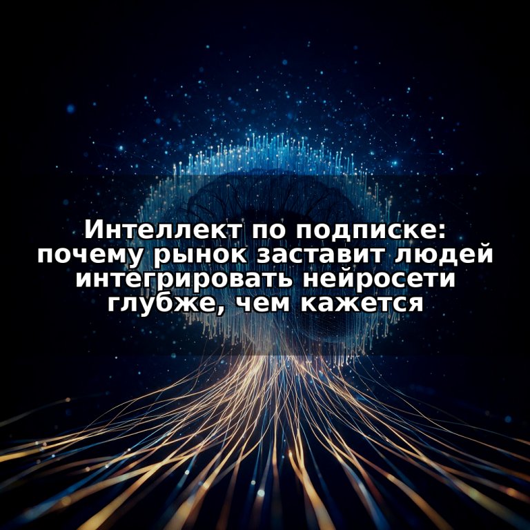 Интеллект по подписке: почему рынок заставит людей интегрировать нейросети глубже, чем кажется